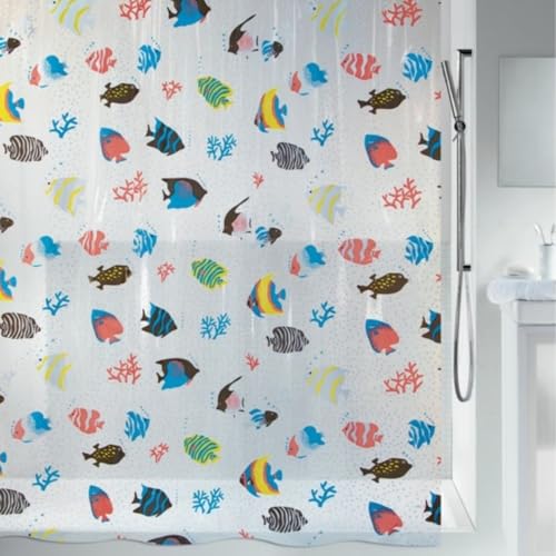 Spirella Anti-Schimmel Duschvorhang Fish Multicolor Anti-Bakteriell, waschbar, wasserdicht Vinyl 180x200cm Spirella Anti-Schimmel Duschvorhang Fish Multicolor Anti-Bakteriell, waschbar, wasserdicht Vinyl 180x200cm von Spirella