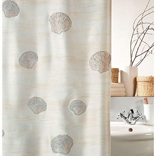 Spirella Atlantis Champagner Textil-Duschvorhang, Polyester, 120 x 200 cm, Creme/Beige von Spirella