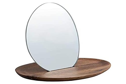 Spirella Badezimmerspiegel Design Alesia - tragbarer Schminkspiegel fürs Badezimmer mit Ablage - Spiegel aus Akazienholz für den Waschtisch - von Spirella