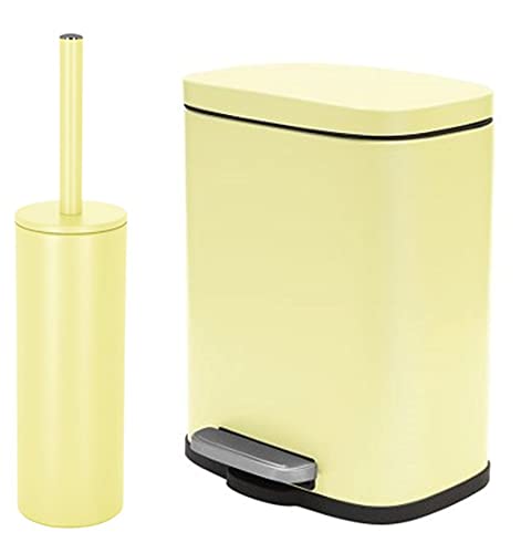 Spirella Badset 2 tlg. Kosmetikeimer mit Absenkautomatik und WC Bürste Edelstahl Gelb Spirella Badset 2 tlg. Kosmetikeimer mit Absenkautomatik und WC Bürste Edelstahl Gelb von Spirella