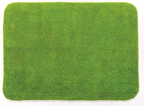 Spirella Badteppich Badematte Duschvorleger 100% Baumwolle Hochflor | flauschig | rutschhemmend | geeignet für Fußbodenheizung | 50x70 cm | Grün von Spirella