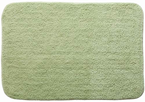 Spirella Badteppich Badematte Duschvorleger 100% Baumwolle Hochflor | flauschig | rutschhemmend | geeignet für Fußbodenheizung | 50x70 cm | Hellgrün von Spirella