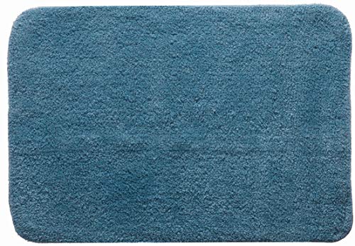 Spirella Badteppich Badematte Duschvorleger 100% Baumwolle Hochflor | flauschig | rutschhemmend | geeignet für Fußbodenheizung | 50x70 cm | Nachtblau von Spirella