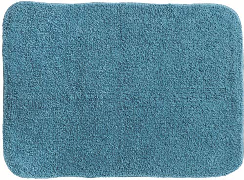 Spirella Badteppich Badematte Duschvorleger 100% Baumwolle Hochflor | flauschig | rutschhemmend | geeignet für Fußbodenheizung | 50x70 cm | Petrol von Spirella