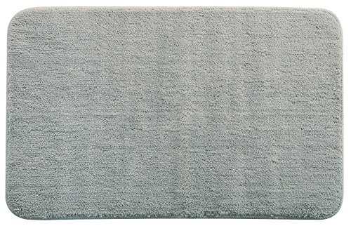 Spirella Badteppich Badematte Duschvorleger Hochflor | flauschig | rutschhemmend | geeignet für Fußbodenheizung | 50x80 cm | Grau von Spirella