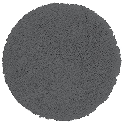 Spirella Badteppich Badematte Duschvorleger Mikrofaser Hochflor | flauschig | rutschhemmend | geeignet für Fußbodenheizung | 110 cm Rund | Granit Grau von Spirella