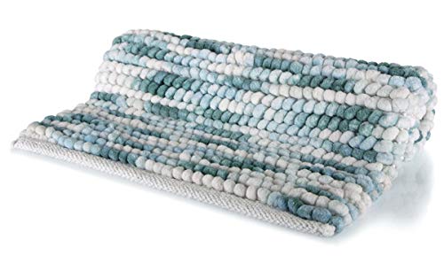 Spirella Badteppich Badematte Duschvorleger Mikrofaser Hochflor | flauschig | rutschhemmend | geeignet für Fußbodenheizung | 55x65 cm | Ocean von Spirella