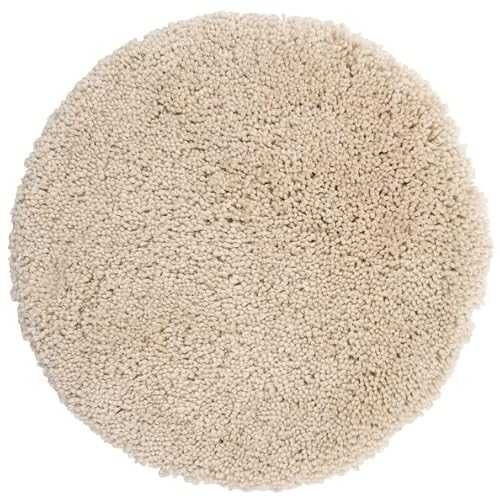 Spirella Badteppich Badematte Duschvorleger Mikrofaser Hochflor | flauschig | rutschhemmend | geeignet für Fußbodenheizung |60 cm Rund | Beige von Spirella