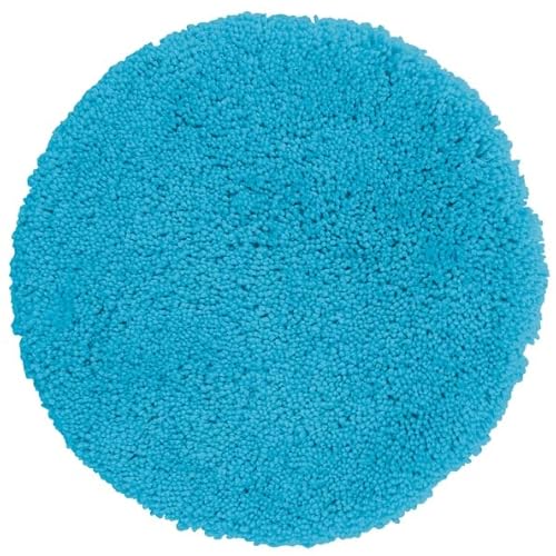 Spirella Badteppich Badematte Duschvorleger Mikrofaser Hochflor | flauschig | rutschhemmend | geeignet für Fußbodenheizung |60 cm Rund | Blau von Spirella