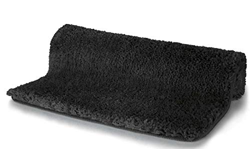 Spirella Badteppich Badematte Duschvorleger Mikrofaser Hochflor | flauschig | rutschhemmend | geeignet für Fußbodenheizung | 60x90 cm | Schwarz von Spirella