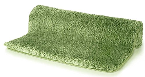 Spirella Badteppich Badematte Duschvorleger Mikrofaser Hochflor | flauschig | rutschhemmend | geeignet für Fußbodenheizung | 80x150 cm | Olive Grün von Spirella