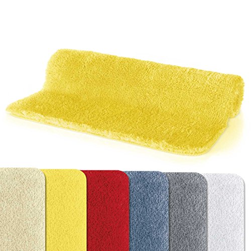 Spirella Badteppich Badvorleger Duschvorleger Fino Supersoft Hochflor waschbar, rutschfest Badematte 50x80 cm – Gelb Spirella Badteppich Badvorleger Duschvorleger Fino Supersoft Hochflor waschbar, rutschfest Badematte 50x80 cm – Gelb von Spirella