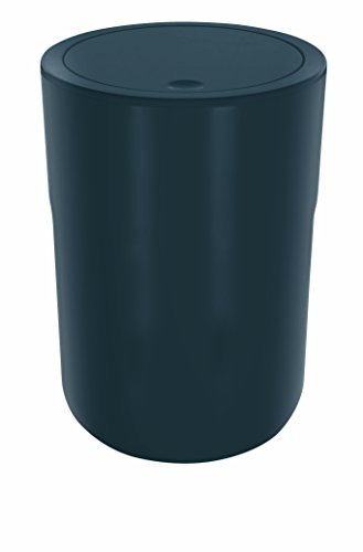 Spirella Design Kosmetikeimer Cocco mit Extra Ring für Müllbeutel Treteimer Schwingdeckeleimer Abfallbehälter mit Schwingdeckel 5 Liter (ØxH): 19 x 26 cm Dunkelgrau, Grau von Spirella