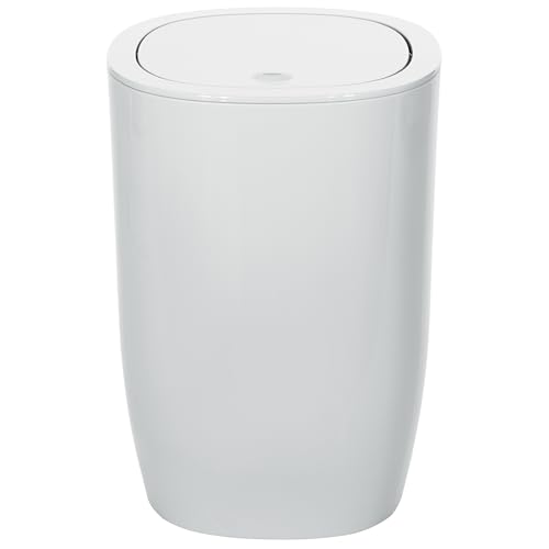 Spirella Design Kosmetikeimer Pure Treteimer Schwingdeckeleimer Abfallbehälter mit Schwingdeckel 5 Liter (ØxH): 17 x 25 cm Weiß von Spirella