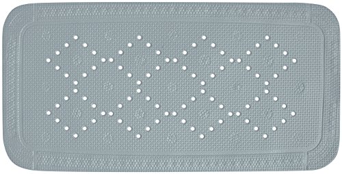Spirella Duschmatte Badematte Badewannenmatte Badewanneneinlage antibakteriell rutschfest mit Saugnäpfen - Alaska Grau - ca. 36 x 91 cm von Spirella