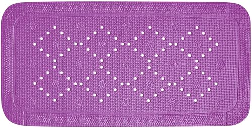 Spirella Duschmatte Badematte Badewannenmatte Badewanneneinlage antibakteriell rutschfest mit Saugnäpfen - Alaska Lila - ca. 36 x 91 cm von Spirella