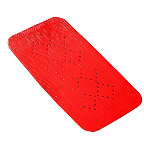 Spirella Duschmatte Badematte Badewannenmatte Badewanneneinlage antibakteriell rutschfest mit Saugnäpfen - Alaska Rot - ca. 36 x 71 cm von Spirella