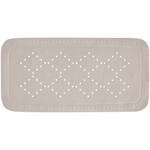 Spirella Duschmatte Badematte Badewannenmatte Badewanneneinlage antibakteriell rutschfest mit Saugnäpfen - Alaska Taupe - ca. 36 x 71 cm von Spirella