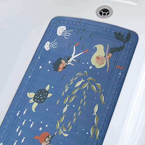 Spirella Duschmatte Badematte Kinder Duscheinlage antibakteriell rutschfest mit Saugnäpfen - Diver - ca. 73 x 36 cm - Made in Germany von Spirella
