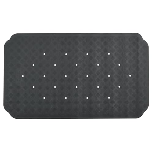 Spirella Duschmatte Ruby Badematte Duscheinlage antibakteriell rutschfest mit Saugnäpfen-Schwarz-ca. 70 x 40 cm-Naturkautschuk, Grey von Spirella