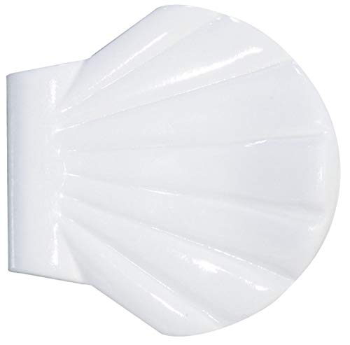 Spirella Duschvorhangklammer - 2 Stück - Weiß Wandfixierung für Duschvorhang zum Kleben Muschel Shell Clip von Spirella
