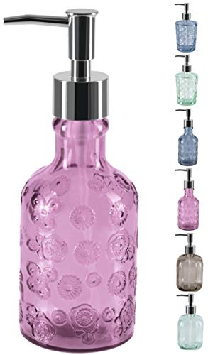 Spirella Seifenspender Carlita Glas Flüssigseifen-Spender 300ml Pink von Spirella