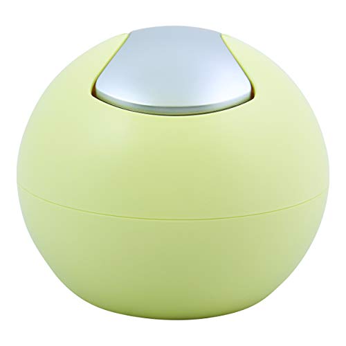 Spirella Kosmetikeimer 1 Liter Abfalleimer Schwingdeckeleimer Tischabfalleimer Bowl Gelb matt, Kunststoff, Jaune Mat von Spirella