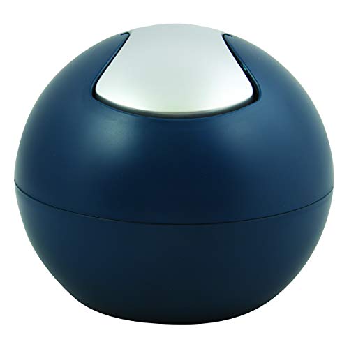 Spirella Kosmetikeimer 1 Liter Abfalleimer Schwingdeckeleimer Tischabfalleimer Bowl Petrol matt, Kunststoff, Pétrole Mat von Spirella