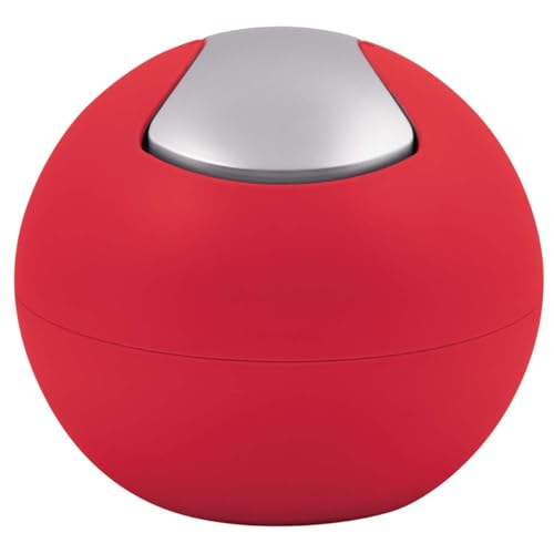 Spirella Kosmetikeimer 1 Liter Abfalleimer Schwingdeckeleimer Tischabfalleimer Bowl Rot matt, Rouge Mat von Spirella