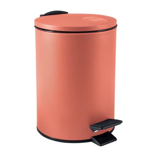 Spirella Kosmetikeimer 3 Liter Edelstahl mit Absenkautomatik und Inneneimer Adelar Badezimmer Mülleimer Softclose Abfalleimer Terracotta Rot von Spirella