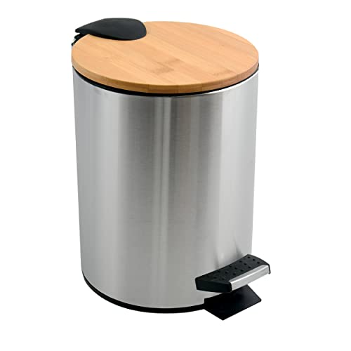 Spirella Kosmetikeimer 5 Liter Edelstahl Bambus mit Absenkautomatik und Inneneimer Adonis Badezimmer Mülleimer Softclose Abfalleimer Silber, Chrom Spirella Kosmetikeimer 5 Liter Edelstahl Bambus mit Absenkautomatik und Inneneimer Adonis Badezimmer Mülleimer Softclose Abfalleimer Silber, Chrom von Spirella