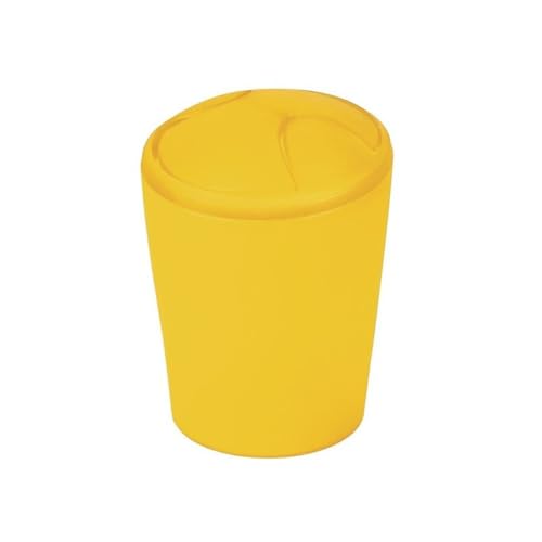 Spirella Kosmetikeimer Move Abfalleimer Schwingdeckeleimer | Kunststoff | 2 Liter |Sun Gelb von Spirella