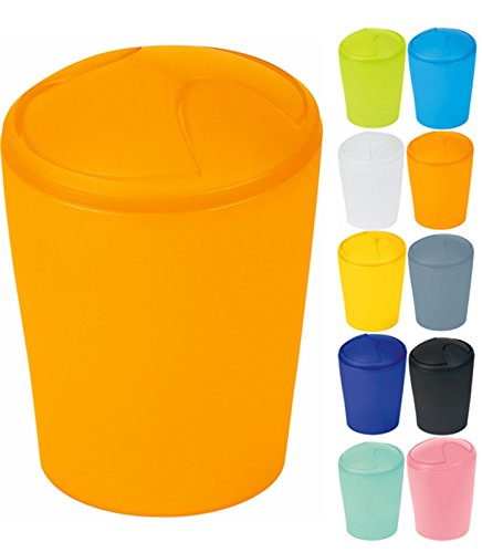 Spirella Kosmetikeimer Move Abfalleimer Schwingdeckeleimer | Kunststoff | 5 Liter |Orange von Spirella