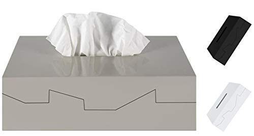 Spirella Kosmetiktücherbox - Box für Kosmetiktücher - Taschentuchbox - Kosmetikbox als Spender oder Halter - Taschentuchspender - Tücherbox ABS 24.8 x 12.8 x 8 cm Taupe von Spirella