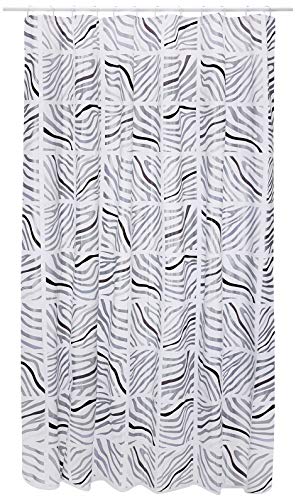 Spirella Vorhang aus Kunststoff Lifestyle-ZEBRANO Silver Black 18 1117796, weiß, Estandar von Spirella