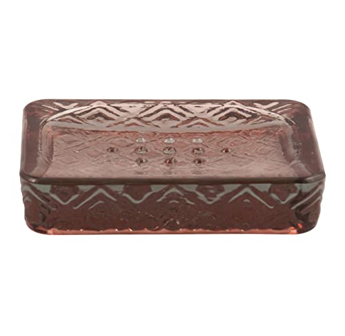 Spirella Seifenschale Steinoptik dekorative Badausstattung Seifenablage Carmina Maße: 11 x 11 x 3 cm - Terracotta, Braun von Spirella