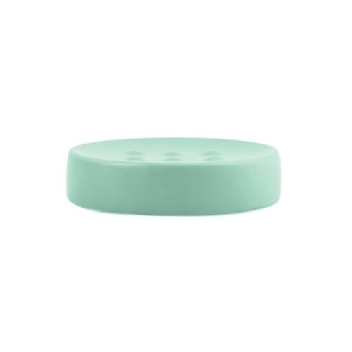 Spirella Seifenschale Steinoptik dekorative Badausstattung Seifenablage Tube Maße: 11 x 11 x 3 cm-Grün matt, Green von Spirella