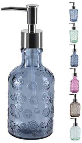 Spirella Seifenspender Carlita Glas Flüssigseifen-Spender 300ml Blau von Spirella