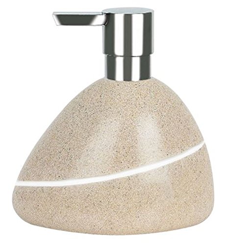 Spirella Seifenspender Etna Flüssigseifen-Spender Polyresin Steinoptik Beige/Weiß 400ml von Spirella