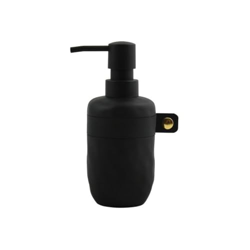 Spirella Seifenspender Lio | mit Edelstahlpumpe | Flüssigseifen-Spender | Polyresin| 300ml | Langliebig und Robust | schwarz, Grey von Spirella