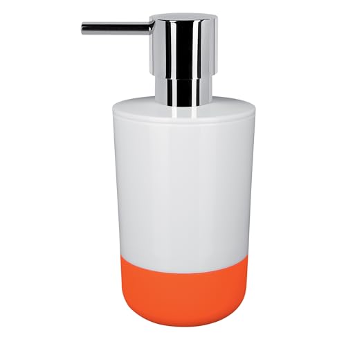 Spirella Seifenspender Moji Flüssigseifen-Spender mit Silikon gegen verrutschen, Fassungsvermögen 7,5 x 7,5 x 16,5 cm - Weiß/Orange Spirella Seifenspender Moji Flüssigseifen-Spender mit Silikon gegen verrutschen, Fassungsvermögen 7,5 x 7,5 x 16,5 cm - Weiß/Orange von Spirella