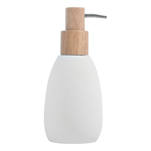 Spirella Seifenspender Sven | mit Pumpe | Flüssigseifen-Spender | Polyresin | 300ml | Langliebig und Robust | Weiß Holz, White, Standard von Spirella