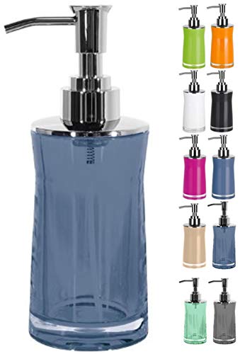 Spirella Seifenspender Sydney | mit Edelstahlpumpe | Flüssigseifen-Spender | Acryl | 200ml | Langliebig und Robust | Blau durchsichtig von Spirella