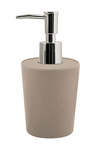 Spirella Seifenspender Takeo | mit Edelstahlpumpe | Flüssigseifen-Spender | Bambus | 200ml | Langliebig, Umweltfreundlich und Robust | Taupe von Spirella