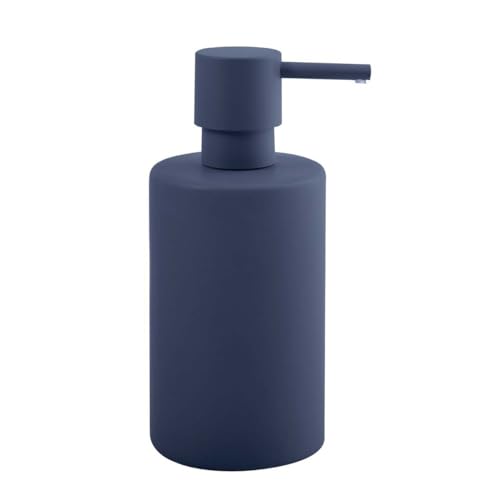 Spirella Seifenspender Tube | mit Edelstahlpumpe | Flüssigseifen-Spender | Porzellan | 300ml | Langliebig und Robust | matt Blau, Blue, Standard von Spirella