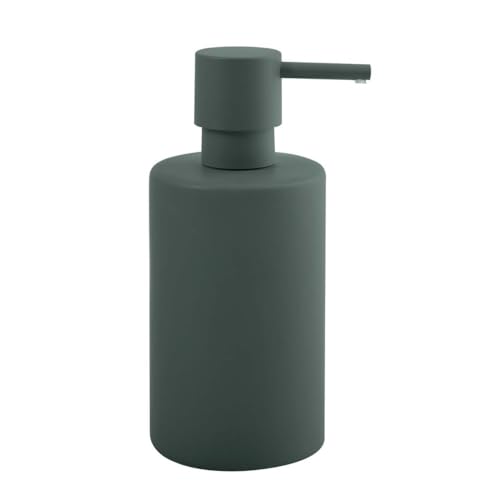 Spirella Seifenspender Tube | mit Edelstahlpumpe | Flüssigseifen-Spender | Porzellan | 300ml | Langliebig und Robust | matt Dunkelgrün, Green, Standard von Spirella