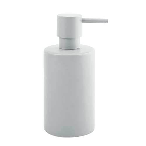 Spirella Seifenspender Tube | mit Edelstahlpumpe | Flüssigseifen-Spender | Porzellan | 300ml | Langliebig und Robust | matt Weiß, White von Spirella