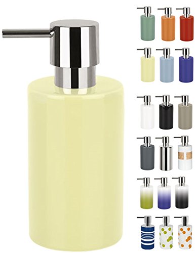 Spirella Kollektion Tube, Seifenspender 7,0 x 7,0 x 16,0 cm, Steingut, Gelb von Spirella