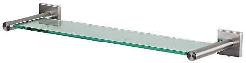 Spirella Wand-Glasablage NYO Badezimmerablage Ablage Wandablage für das Badezimmer aus Glas und Edelstahl 40cm - zum kleben und Bohren von Spirella