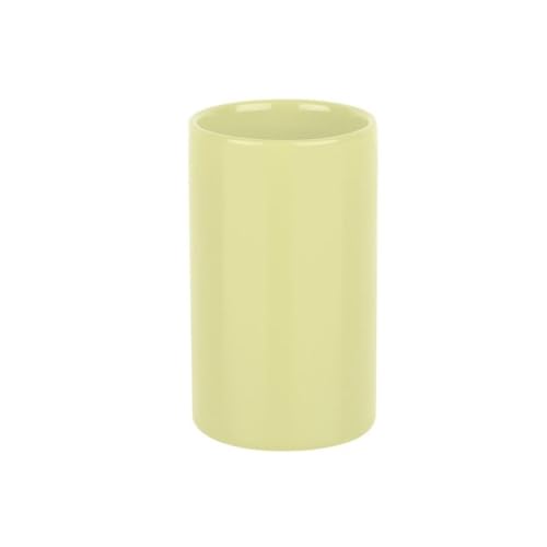 Spirella colección, Portacepillos de dientes Ø7 x 11,5 cm, Gres, Amarillo Zahnputzbecher Zahnbürstenhalter Keramik Tube 7x11,5 cm Gelb, Citronier von Spirella